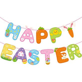 Happy Easter Banner Garland Bunny Egg Chick Carrot Colorful Spring Party Decor Supplies