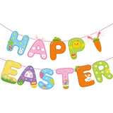 Happy Easter Banner Garland Bunny Egg Chick Carrot Colorful Spring Party Decor Supplies