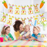 Happy Easter Banner Bunny Carrot Garland Indoor Outdoor Mantel Spring Party Decor Supplies