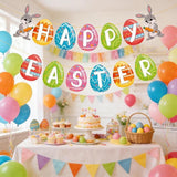 Happy Easter Banner Indoor Outdoor Party Decorations Home Office School Decor Supplies