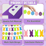 Pre-strung Easter Banner: Happy Easter, Bunny, Egg Garland – Pastel Felt Decor