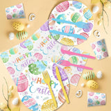 Easter Egg Watercolor Paper Plates and Napkins Set (Serves 24)