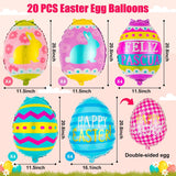 Easter Egg Balloons Set of 20 Happy Easter Foil Mylar Party Decor Supplies