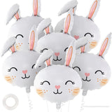 Easter Rabbit Balloons Set of 6 Giant White Bunny Head Foil Party Decor Supplies