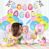 Happy Easter Balloons Set of 32 12 Inch Latex Party Decor with Ribbon Supplies