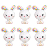 Easter Bunny Balloons Set of 6 Jumbo 28 Inch Spotted Rabbit Foil Party Decor