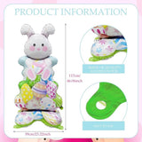 Easter Large Standing Bunny Egg Foil Balloons 3D Rabbit Party Decor for Kids