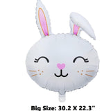 Jumbo Easter Bunny Balloon 30 Inch White Rabbit Head Foil Party Decor Supplies