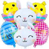 Easter Bunny Balloons Set Rabbit Chick Egg Foil Party Decor for Kids Baby Shower