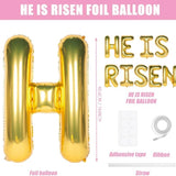 He Is Risen Gold Letter Balloons 16 Inch Easter Foil Party Decor Supplies