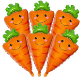 Easter Carrot Balloons Set of 6 Foil Party Decor Supplies for Baby Shower