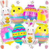 Easter Balloons Set of 8 Bunny Chick Egg Foil Mylar Party Decor Supplies