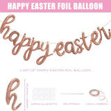 Happy Easter Rose Gold Script Letter Balloons 18 Inch Foil Party Decor Supplies