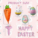 Happy Easter Balloons Set of 17 Bunny Carrot Foil Party Decor Supplies
