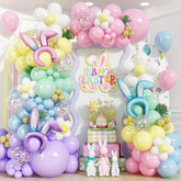Easter Balloon Arch Kit 155 PCS Pastel Rainbow Bunny Ear Confetti Party Decor