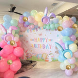 Easter Balloon Arch Kit 155 PCS Pastel Rainbow Bunny Ear Confetti Party Decor