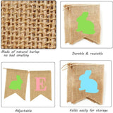 Easter Burlap Bunny Garland Banner Rustic Party Decor for Indoor Outdoor