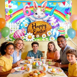 Happy Easter Bunny 6 7 Backdrop Banner Funny Rabbit Egg Party Decor Supplies