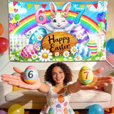 Happy Easter Bunny 6 7 Backdrop Banner Funny Rabbit Egg Party Decor Supplies