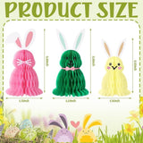 Easter Bunny Honeycomb Centerpieces Set of 6 Large Pastel Rabbit 3D Table Decor Supplies
