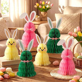 Easter Bunny Honeycomb Centerpieces Set of 6 Large Pastel Rabbit 3D Table Decor Supplies