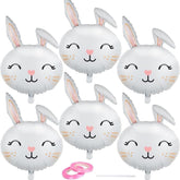 Easter Bunny Head Foil Balloons Set of 6 Rabbit Party Decor Supplies