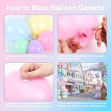 Pastel Balloon Arch Garland Kit 144 PCS Assorted Sizes Latex Party Decor Supplies