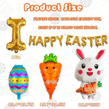 Happy Easter Balloon Set 16 PCS Bunny Carrot Egg Letter Foil Party Decor Supplies