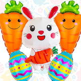 Happy Easter Balloon Set 16 PCS Bunny Carrot Egg Letter Foil Party Decor Supplies