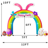 Inflatable Easter Archway 12 FT Bunny Egg LED Outdoor Yard Party Decor Supplies