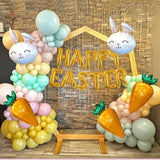 Happy Easter Gold Letter Balloon Set Bunny Carrot Foil Party Decor Supplies