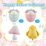 Happy Easter Balloons Set Bunny Egg Chick Colorful Party Decor Supplies