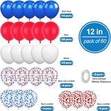 Red White Blue Balloons Confetti Latex Party Decoration Set