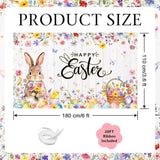 Happy Easter Wildflower Bunny Backdrop Banner – Spring Party Decor