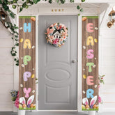 Happy Easter Porch Banners: Reusable Polyester Outdoor Decorations