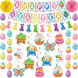 Easter Decorations Set 55 PCS Happy Easter Banner Hanging Party Decor Supplies