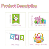 Happy Easter Banner with Egg Bunny Chick Hanging Swirls Indoor Outdoor Party Decor Supplies