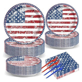 American Flag Party Supplies Plates Napkins Patriotic Tableware Set