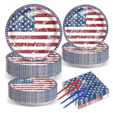 American Flag Party Supplies Plates Napkins Patriotic Tableware Set