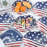 Oval Paper Plates and Napkins Patriotic Tableware Party Set