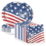 Oval Paper Plates and Napkins Patriotic Tableware Party Set