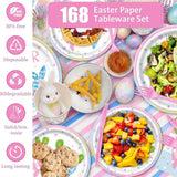 Easter Bunny Carrot Paper Plates and Napkins Set for 24 Guests