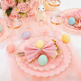 Pink Gold Scalloped Plastic Tableware Set: Plates, Cutlery, Cups for Parties