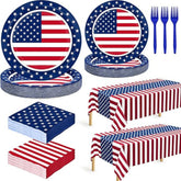 122 Piece Patriotic Party Supplies Set with Plates Napkins Tableware Decor