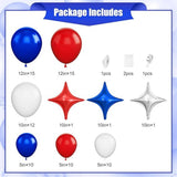 Red White Blue Balloon Arch Kit with Star Balloons for Patriotic Party Decor