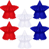 6 Piece Patriotic Honeycomb Centerpieces for Fourth of July Party Decor