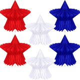 6 Piece Patriotic Honeycomb Centerpieces for Fourth of July Party Decor