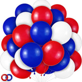 100 Pack Red White Blue Latex Balloons for Patriotic Party Decorations