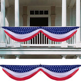 2 Piece Patriotic Bunting Banner for Outdoor Fourth of July Party Decor