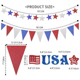 Red White Blue Party Decorations Set with Honeycomb Balls and Star Garland